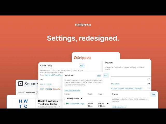 Noterro Settings, redesigned