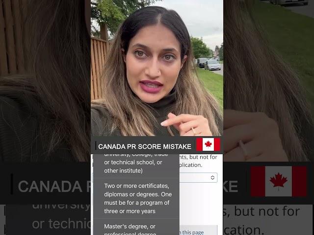 Common Mistake in Calculating CRS Score for Canada PR | Permanent Resident Canada 2023