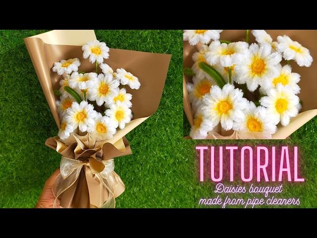 SIMPLE WAYto make daisies bouquet from pipe cleaners | Chenille wire