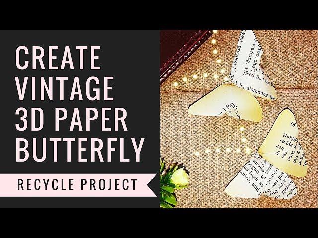 How to make Origami Butterfly | Recycled Book Pages | DIY Book Page Craft