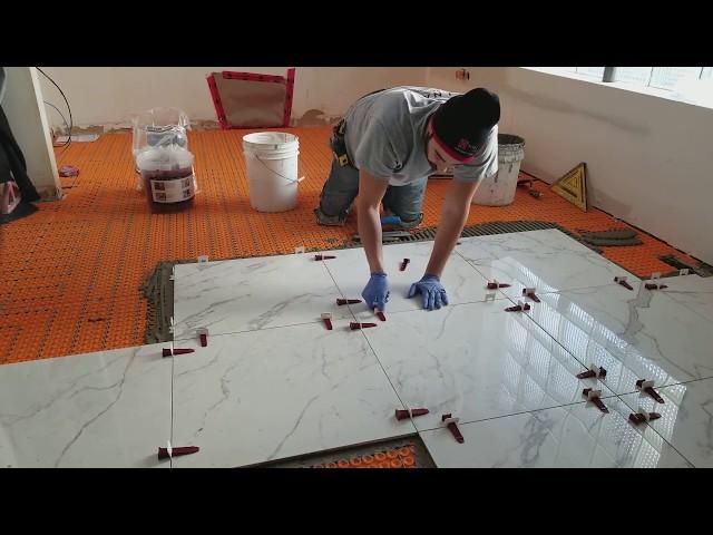 How to install large format tile with tile leveling system