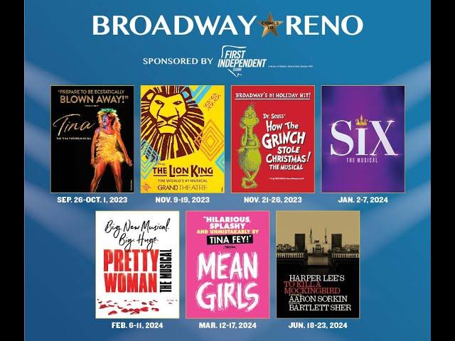 2023-24 Broadway Comes to Reno season sponsored by First Independent Bank