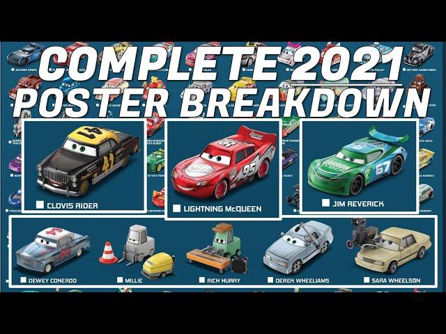 Mattel Disney Cars 2021 Complete Poster Reveal & Breakdown - 16 New Releases (Millie, Clovis, Dewey)