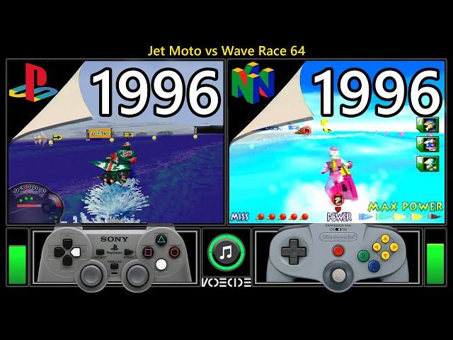Jet Moto vs Wave Race 64 (PlayStation vs Nintendo 64) Real Hardware Comparison