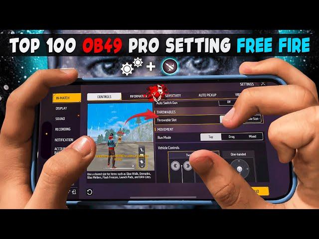 Top 100 OB 49 Update Pro Settings Free Fire [ Secret ] Sensitivity | New Headshot Setting ~