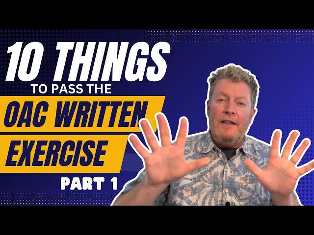 Top 10 Things to Pass the OAC Written Exercise | Ace It the First Time Part 1 #policerecruitment