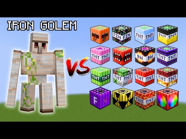 Iron Golem vs ALL TNTs in Minecraft! Can Iron Golem survive Nuclear TNTs?