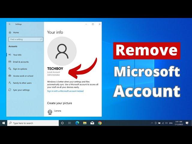 How to Remove Microsoft Account in Windows 10