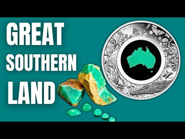 Great Southern Land 2024 1oz Silver Proof Chrysoprase Coin from the Perth Mint