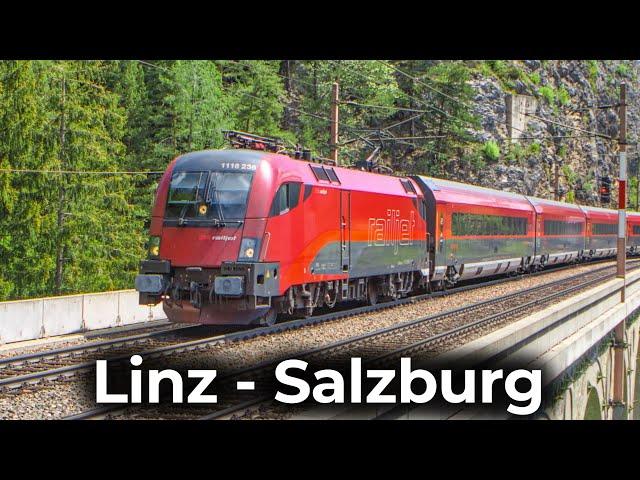 Quer durch Oberösterreich | 4K Führerstandsmitfahrt: Linz - Salzburg | ÖBB Railjet & Taurus 1116