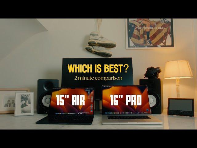 15" MacBook Air vs 16" MacBook Pro for Video Editing｜2 Minute Comparison