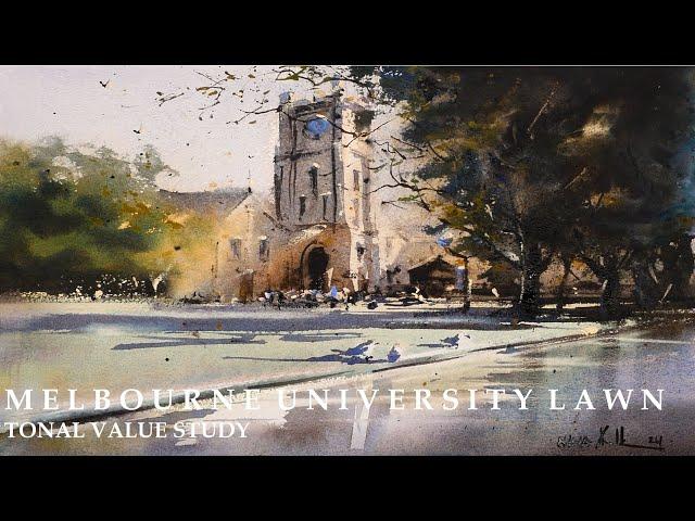 Watercolor Painting Urban Landscape Value Study Paint vs Water vs Tone vs Color  explained