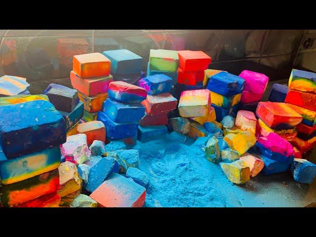 100 Soft Deep Dyed Gym Chalk | Oddly Satisfying | Sleep Aid | Gorgeous Colours Dusty Cripsy