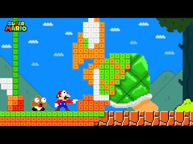 Super Mario Bros. But Mario Touches Everything Turns into Tetris