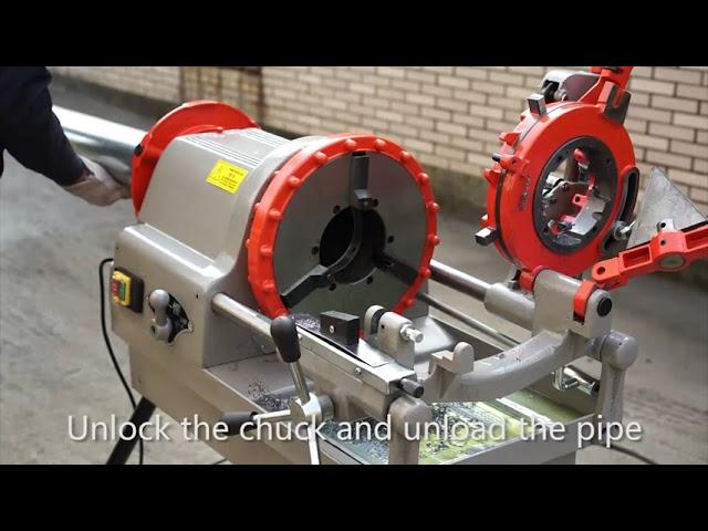 ECVV Automatic Pipe Threading Machine 1/2" to 4" BSPT Threader Deburrer Cutter Pipe Threader