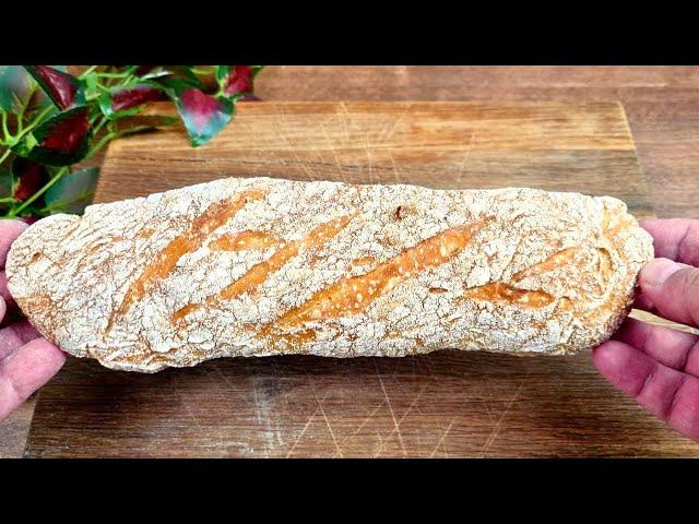 Crispy No-Knead Bread Recipe  It is very easy to make crispy bread with this method. Try