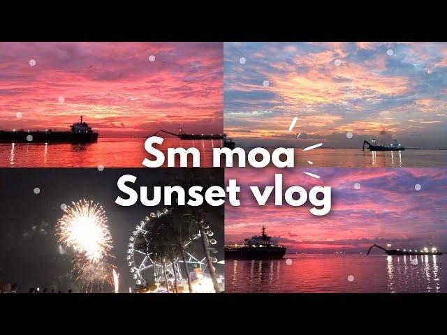 SM Mall of Asia Sunset Vlogsunset, fireworks and night lights at the bay| living in the philippines