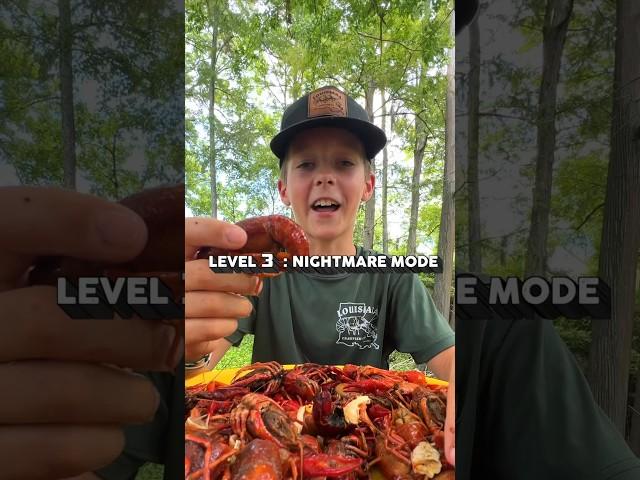 Three Levels To Crawfish Peeling | Level 3 = Nightmare Mode #crawkid #louisiana #crawfish