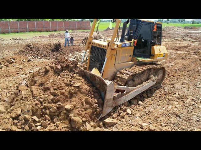 Epic Pond Backfill Project! Battle CAT SEM816D, KOMATSU D58P, 10 Wheel Truck In Action