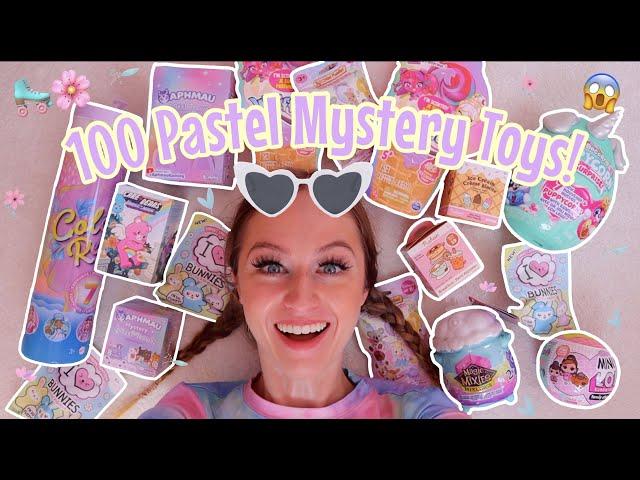 UNBOXING 100 *PASTEL ONLY* MYSTERY TOYS!!️ (PUSHEEN, CARE BEARS, L.O.L, BARBIE, MIXIES ETC!🫢)