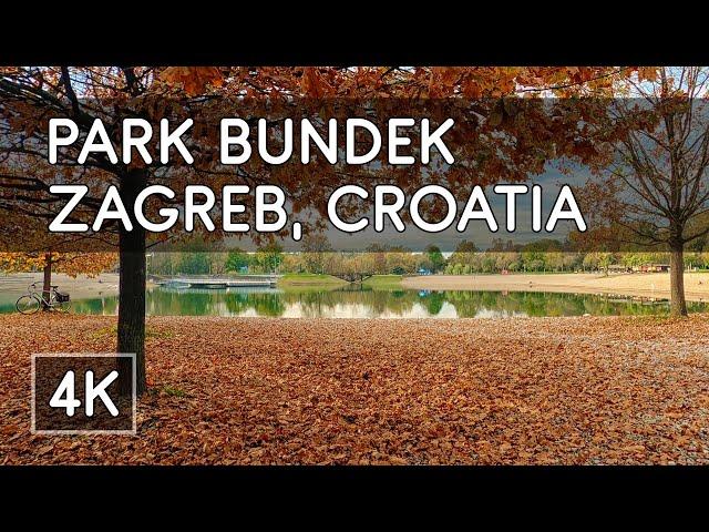 Walking Tour: Autumn Colors in Park Bundek - Zagreb, Croatia - 4K UHD Virtual Travel