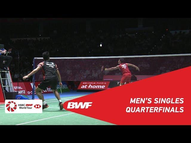 QF | MS | Kento MOMOTA (JPN) [1] vs. Anthony Sinisuka GINTING (INA) [7] | BWF 2019