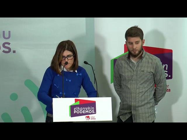 Rueda de prensa de Podemos Euskadi / Ahal Dugu Euskadiren prentsaurrekoa