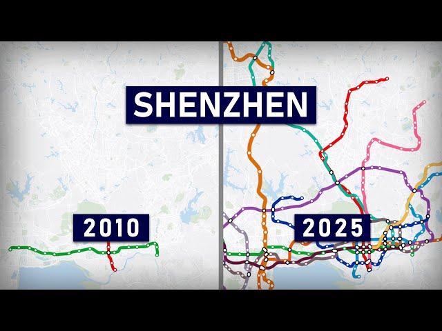 Evolution of the Shenzhen Metro 2004-2025 (geographic map)