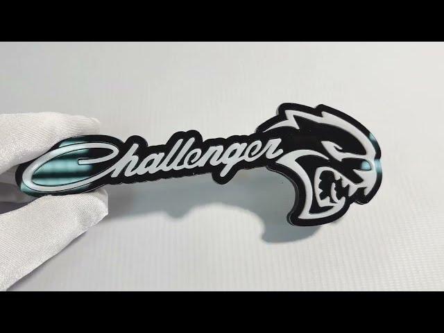 Car grill badge with logo Challenger Hellcat