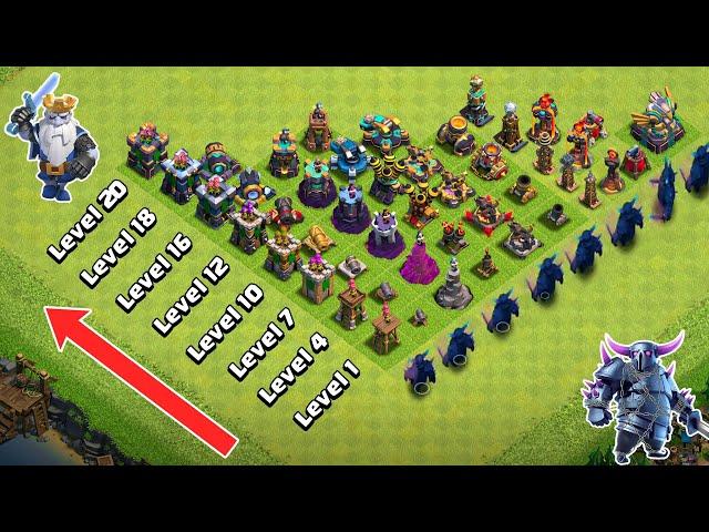 Level 1 to Max Level Defense Formation Vs All Troops | Clash of Clans | Halloween Update 2021