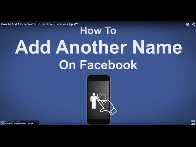 How To Add Another Name On Facebook - Facebook Tip #26