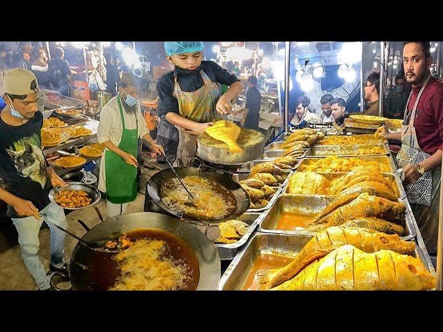 BALOCHI FRIED FISH & GRILLED FISH AT KHAN QUETTA FISH POINT | SPICY MASALA FISH  FOOD STREET KARACHI