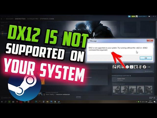 Как исправить ошибку "DX12 is not supported on your system" при запуске игры в Steam