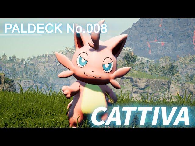 Paldeck | No.008 CATTIVA - Palworld | Gameplay | Pocketpair