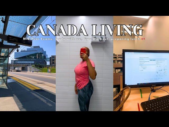 CANADA LIVING #16: Mid-term Final Exams, Study with me, Gym workout, Life of International student