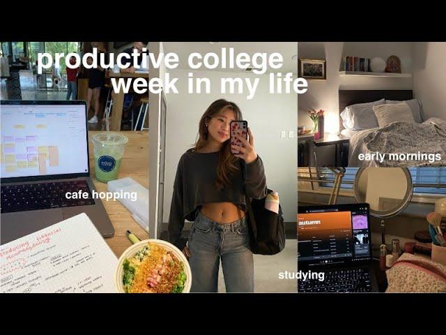 productive college week in my life | study vlog | cafe hopping, early mornings, slice of life