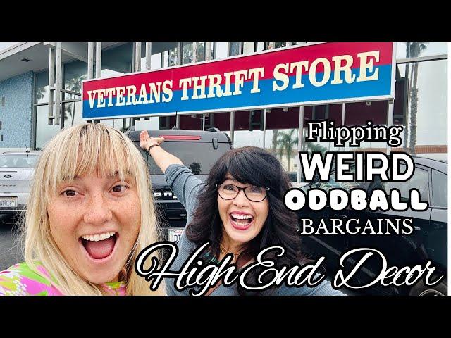 Thrift store Decor with the WEIRDEST OddBall  stuff we could find !