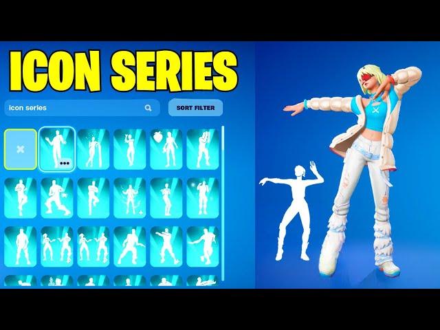 ALL FORTNITE ICON SERIES & NEW TIKTOK EMOTES!