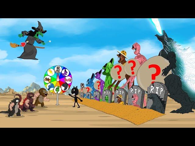 Evolution of GODZILLA vs Catnap & All Smiling Critters Bigger Bodies: Rotation Luck - FUNNY CARTOON