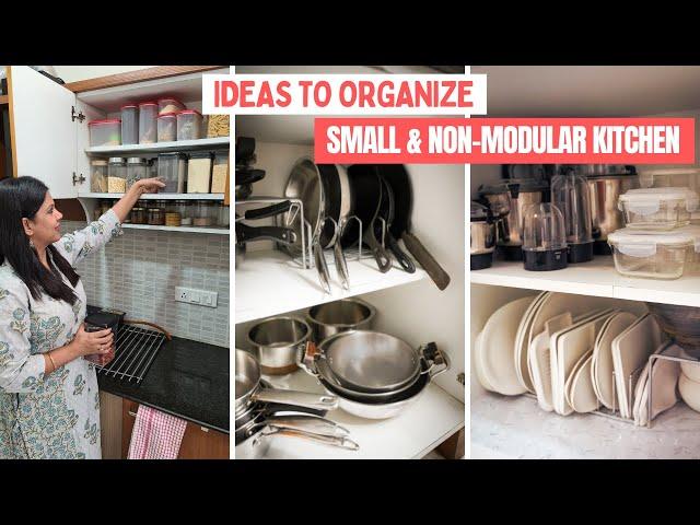 Small Kitchen Organization Ideas | Tips to Store Utensils, Cookware, Grocery in Non-Modular Kitchen