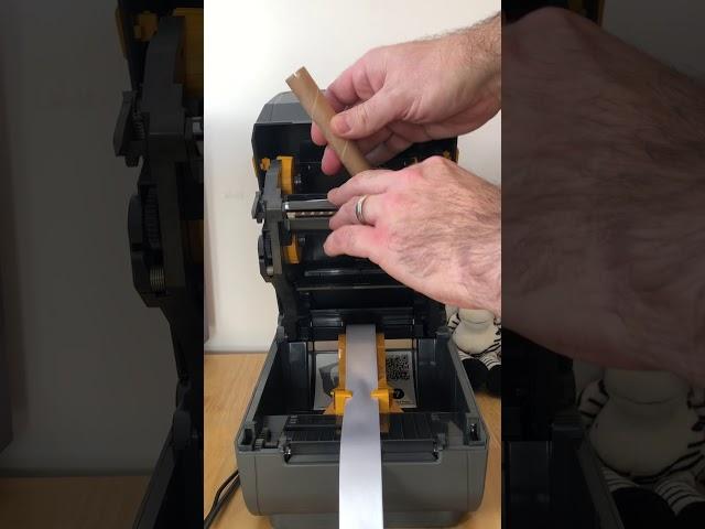 How to Install a Roll of Satin & printer ribbon in to Zebra's ZD220 Printer