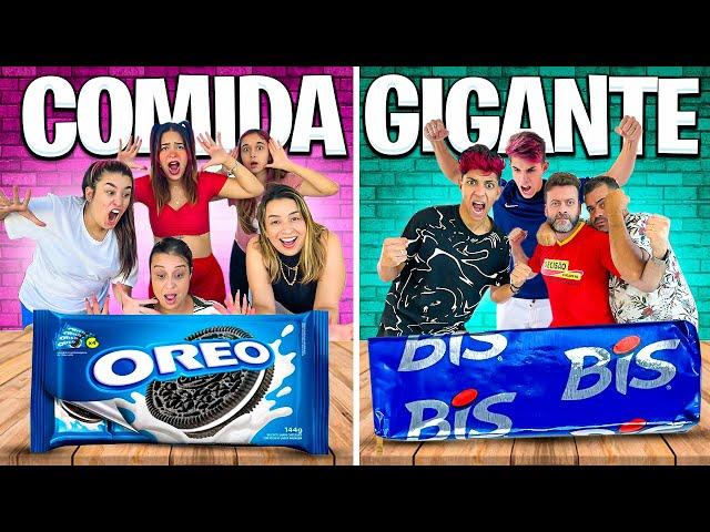 QUEM FIZER A MELHOR COMIDA GIGANTE GANHA *meninos vs meninas