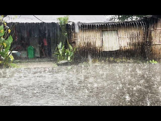 Heavy Rain on Beautiful Remote Villages- Rain Video