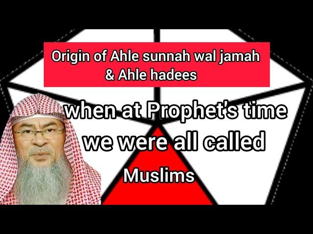 Why call ourselves Ahle Sunnah wal jamah, Ahle hadees (origin) at Prophet's time we were all muslims