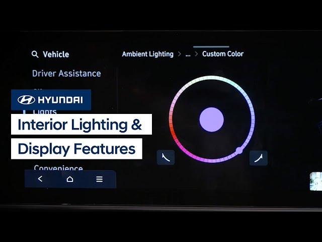 Interior Lighting and Display Features for ccNC Touchscreens | Hyundai