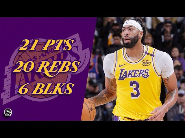 Anthony Davis 21 pts 20 rebs 6 blks vs Kings 2425 season