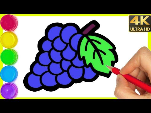 How to draw grapes drawing easy step by step drawing for beginners || Grapes drawing by Arya Drawing