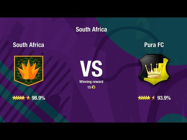 TOP ELEVEN : (Hemisphere Hopping Event)  PURA FC versus SOUTH AFRICA (0-2) defeated