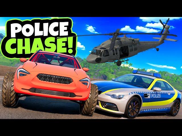 High-Speed Police Chase on a STUNT HIGHWAY in BeamNG Drive!