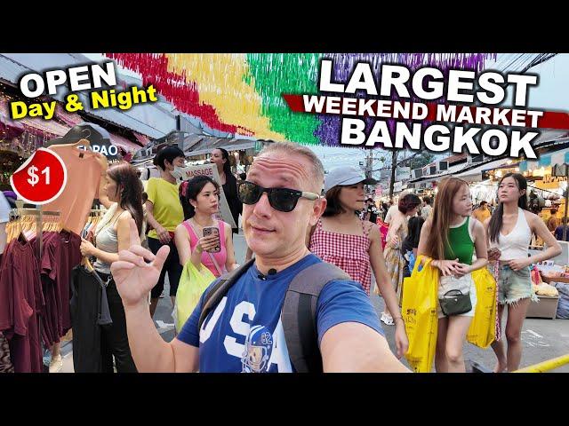 The Cheapest Largest Weekend Market In BANGKOK | Day & Night Guide | Prices & More #livelovethailand